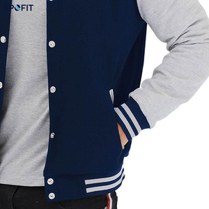 Chaqueta de lana para hombre, estilo Letterman, de invierno, delgada, de alta calidad, de secado rápido, transpirable, antibacteriana, con logo personalizado, teñida lisa, estilo urbano. - Product Image 3