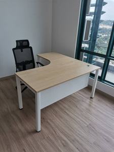 AY L Shape <b>Office</b> Conference <b>Table</b> Metal Legs MDF Top Modern Design Stable Commercial Furniture for <b>Office</b> Building V-SML - Product Image 2