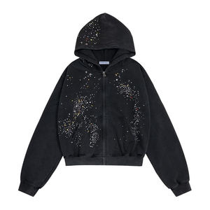 Sweat-shirt à capuche personnalisé pour homme avec strass 2026 – Vente en gros, mode, couleur, logo et étiquettes personnalisables - Product Image 6