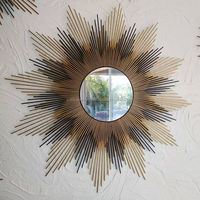 Décoration de la maison moderne personnalisée grand cadre rond en or mat miroir mural suspendu pour salle de bain grand cercle