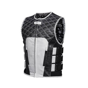 Chaleco de cuero para motocicleta de primera calidad para hombre, sin mangas, para motociclistas, en venta en línea. - Product Image 5