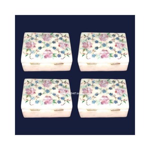 Caja de incrustaciones de mármol de fregona verde de arte Floral de lujo de último diseño con uso de Material de nácar para artículo de embalaje de regalo de joyería - Product Image 3