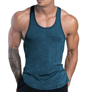 Camiseta sin mangas de punto transpirable de color sólido para hombre, cuello redondo, chaleco informal para entrenamiento físico - Product Image 1