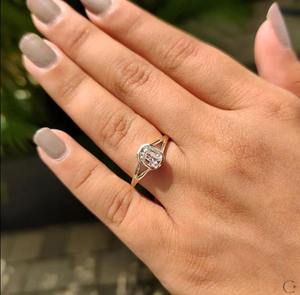 Luxury east west marquise solitaire <b>diamond</b> engagement <b>ring</b> with sleek minimalist band elegant bridal fine jewelry collection - Product Image 1