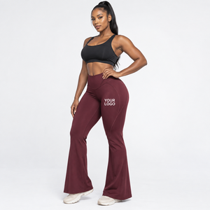 Ribbed Flare <b>Leggings</b> Ribbed <b>Texture</b> Yoga Trousers Daily Fitness Factory Direct Fitness Clothing Manufacturer Yoga Fitness Wear - Product Image 1