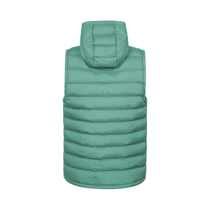 Chaleco acolchado verde con capucha para hombre, con cierre de cremallera y bolsillos, ropa de abrigo de invierno, estilo casual. - Product Image 2