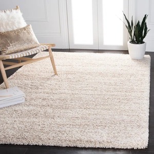 Alfombra Moderna de Felpa Rectangular, Color Sólido, Extra Gruesa, de Poliéster, con Base Antideslizante, para Sala de Estar - Product Image 1