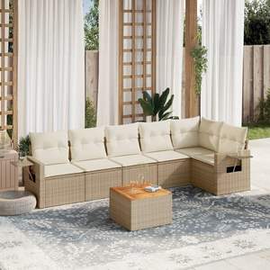 Conjunto de Sofás de Jardín Color Beige - Product Image 1