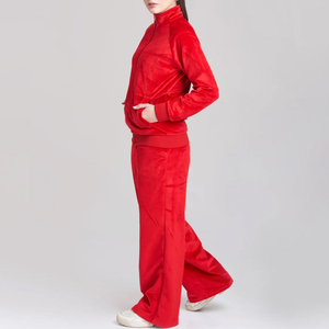 Custom Slim Fit Running <b>Sweat</b> Suit for Women Casual Vintage Decoration Long <b>Tops</b> Wholesale Custom Tracksuit with OEM Service - Product Image 1