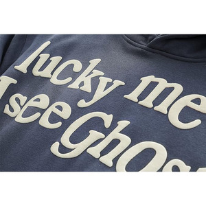 Sudadera con capucha I See Ghosts estilo Hip Hop con estampado en relieve - Product Image 3