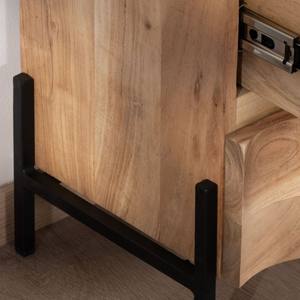 Mesita de noche Vandana Crystal Order con 3 cajones en madera de acacia y patas de metal - Product Image 3