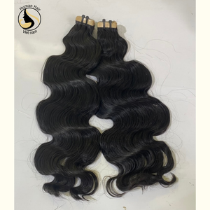 Extensiones de cabello humano virgen 100% superventas, cinta ondulada de cuerpo negro Natural alineada con cutícula en - Product Image 5