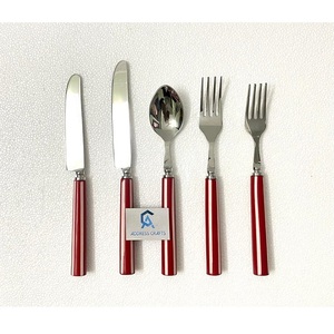 Customized Flatware <b>Set</b> With Resin Handle 5 Pcs Cutlery Silverware <b>Spoon</b> <b>Fork</b> <b>Knife</b> Tableware Durable Minimalist Place Setting - Product Image 2