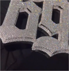 Pendentif Hip Hop Iced Out en forme de chiffre pour chaîne cubaine, en argent 925 et diamant Moissanite, collier pendentif lettre de luxe personnalisé - Product Image 4