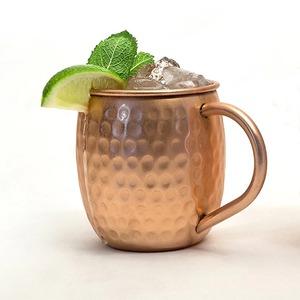 100% Pure Copper <b>Moscow</b> <b>Mule</b> Mug with Brass Handle Hammered Design-Party Use Portable & Dishwasher Safe for All Beverages - Product Image 2