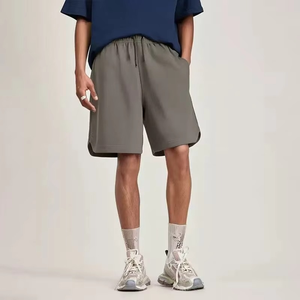 Shorts Bermuda en coton uni pour homme avec cordon de serrage à la taille et poches, style décontracté - Product Image 1