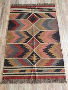 Alfombras Kilim Tejidas a Mano, Ecológicas, de Yute y Lana para Sala de Estar y Dormitorio - Product Image 3