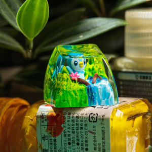 คีย์แคปช่างฝีมือแห่งป่าลึกลับ, คีย์แคปแบบกำหนดเอง, คีย์แคปอนิเมะน่ารัก, คีย์แคปสีเขียว, ชุดคีย์แคป, คีย์แคปไม้ - Product Image 1