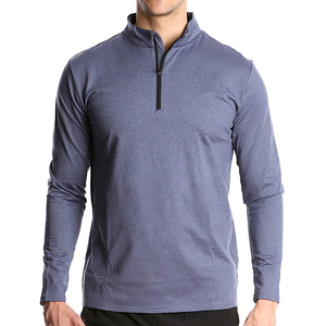 Custom Logo Men's Athletic Quarter Zip Pullover | Lightweight <b>Moisture</b> Wicking Long Sleeve Shirt | Teamwear OEM Supplier | 100% - Product Image 1