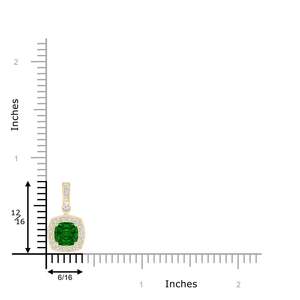 14K <b>Solid</b> <b>Gold</b> Natural Cushion Emerald <b>Pendant</b> With Diamond Halo Fine Jewellery May Birthstone Anniversary Gift For Her 2026 - Product Image 3