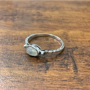 Minimalist 1.2 Grams Moonstone <b>Ring</b> <b>Set</b> in Sterling <b>Silver</b> 925 for Engagement & Wedding, Parties Jewelry - Product Image 2