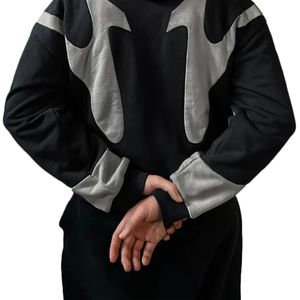 Sweat à capuche zippé Y2K avec logo brodé personnalisé |   Sweat à capuche zippé intégral streetwear noir et gris épais pour homme - Product Image 5