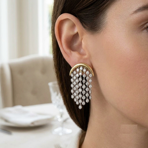 Exquisitos Aros de Diamantes Cultivados en Laboratorio con Corte Brillante en Oro de 14k, Diseñados para Regalo de Noche, Cumpleaños, Uso Femenino - Product Image 5