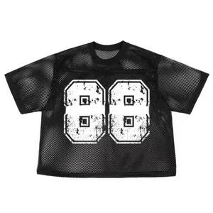 Camiseta Deportiva de Malla OEM 2026 Personalizada, Corte Holgado, para Gimnasio, para Hombre, Estilo Oversize, Manga Corta, Diseño en Blanco, Estilo Casual - Product Image 2