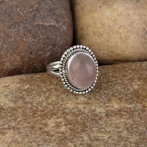925 Sterling Silver Rose <b>Quartz</b> <b>Ring</b> Trendy Handmade Boho Cocktail <b>Ring</b> High Quality Gemstone Jewelry - Product Image 4