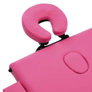 Table de massage pliable en aluminium rose avec 3 zones pour usage domestique ou professionnel - Product Image 5