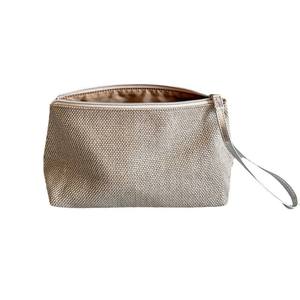 Bolsa de Maquillaje de Yute Natural con Cierre, Organizador de Cosméticos Ecológico y Elegante - Product Image 3