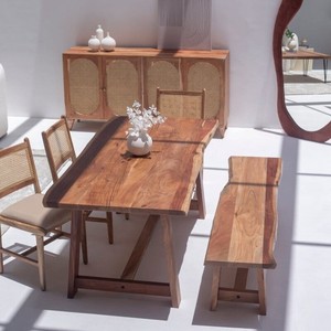 โต๊ะอาหารไม้สักสีเข้มรุ่นวานดานา ออเรโอ วิสต้า ดีไซน์ร่วมสมัย ทำมืออย่างประณีต - Product Image 3