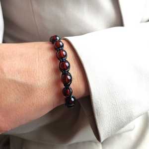 Adjustable Baltic Amber Bracelet Natural Round Gemstone Braided Jewelry Unisex Gift For <b>Men</b> Women - Product Image 4