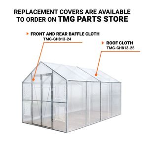 Serra 8FT X 13FT per Coltivazione Indoor con Telo in PVC Ripstop Leno Mesh da 20 Mil, Telaio in Acciaio Zincato e Finestre a Rullo TMG GH813 - Product Image 3