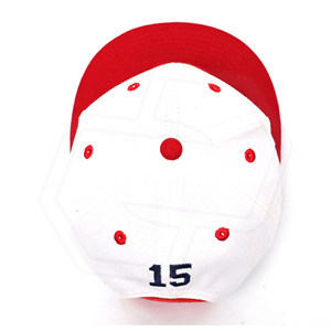 Gorra de Béisbol NIZA GEAR Blanca y Roja con Bordado 'D', 6 Paneles, Deportiva, Ajustada, para Hombre, Adulto, Todas las Temporadas, 100% Algodón, Ecológica - Product Image 3