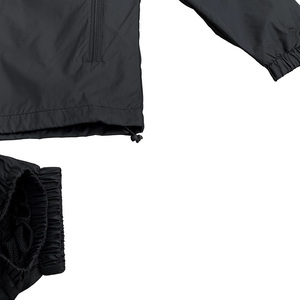 Unisex Black Hooded Tracksuit Set Full Sleeve Zipper Closure Windproof Casual Sporty Style Lightweight Polyester Spring Adult - Product Image 2