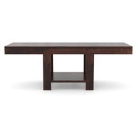 Table basse en bois sculpté artisanal de style moderne, finition en teck et noyer, hauteur réglable, durable, pour salon