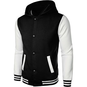 Chaqueta de Béisbol Varsity de Lona Transpirable para Hombre, 100% Lana de Alta Calidad, Personalizada, con Cuello en V y Decoración de Cristal en la Parte Delantera, Estilo Casual - Product Image 2
