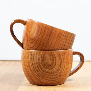 แก้วเบียร์ทรงกระบอกไม้และแก้วกาแฟ/ชาพร้อมหูจับ 300 มล. เป็นมิตรกับสิ่งแวดล้อม ปลอดภัยสำหรับเครื่องล้างจาน - Product Image 3