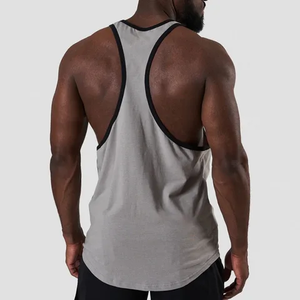 Hot Sales Ribbed Fitness Crop Tops Men's Breathable Muscle Fit <b>Stringer</b> Blank tank Top Summer Mens Tank Tops Sleeveless Men - Product Image 5