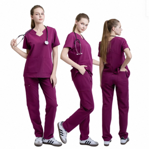 ชุดเสื้อคอวีและกางเกงหลากสีเครื่องแบบโรงพยาบาลสำหรับพยาบาล - Product Image 3