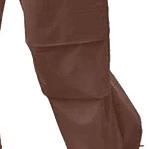 Pantalon cargo harem marron pour homme, taille élastique avec cordon de serrage, plusieurs poches, style décontracté, tissu léger en lin/coton, idéal pour le printemps - Product Image 4