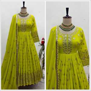 Designer Pent-Decorated Party Wear Gown with Beautiful Dupatta for <b>Club</b> <b>Dress</b>-Up - Product Image 6