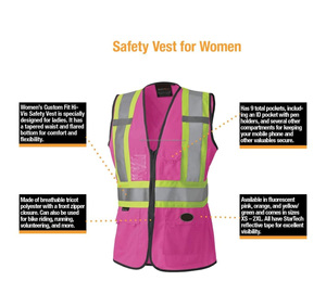 Chaleco de seguridad profesional de alta visibilidad con 9 bolsillos y cierre de cremallera Logotipo personalizable Ropa DE TRABAJO reflectante - Product Image 5