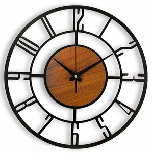 Walnut Wood <b>Large</b> Wall <b>Clock</b> 50cm | Handcrafted Contemporary Statement Piece Wholesale - Product Image 1