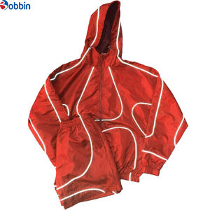 Ensemble de survêtement unisexe confortable avec logo personnalisé, veste zippée en nylon, coupe-vent de course avec fermeture éclair réfléchissante en polyester et nylon - Product Image 4