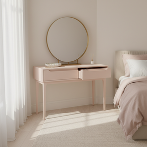 Table console moderne avec 2 tiroirs, en chêne massif écologique, meubles de salon pour espaces modernes - Product Image 3