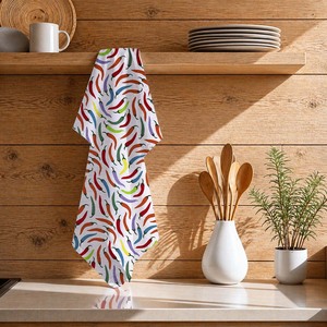 Hermosa toalla de cocina con diseño impreso, tamaño y logotipo personalizados a un precio asequible. - Product Image 1