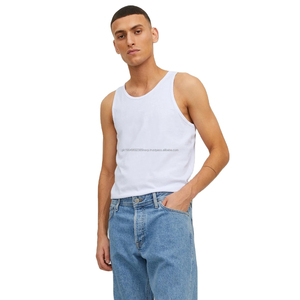 Men's Casual Sleeveless Tank <b>Top</b> Breathable Cotton Mesh Quick Dry Back Running <b>Vest</b> Custom Printing Knitted Weaving Style Summer - Product Image 1