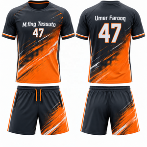 Ensemble de maillots de football personnalisés pour hommes en polyester TESSUTO, imprimé orange, anti-UV, kit d'entraînement par sublimation pour équipes - Product Image 1